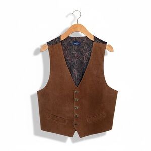 DANIEL HECHTER Paris Suede Leather Vest Boho Festival Top